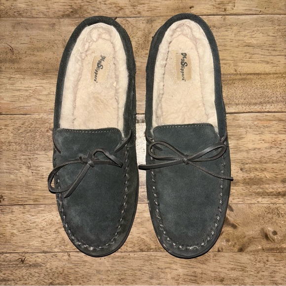 MySlippers charcoal suede inside outside shoe size 12 - Picture 4 of 6